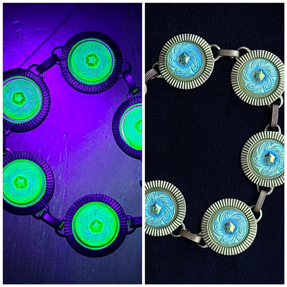 Uranium Antique Vaseline Glass Bracelet